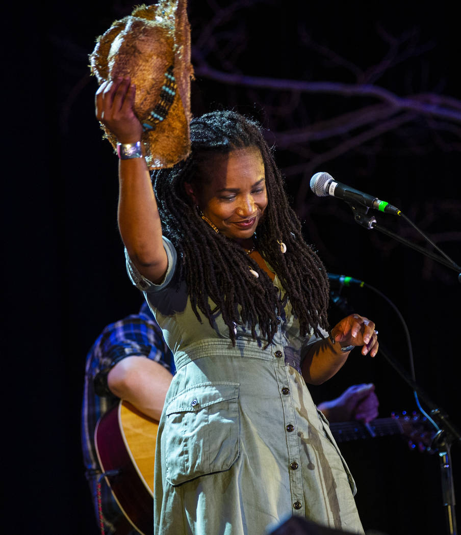 Miko Marks performs during the 36th annual National Cowboy Poetry Gathering in Elko on Thursday ...