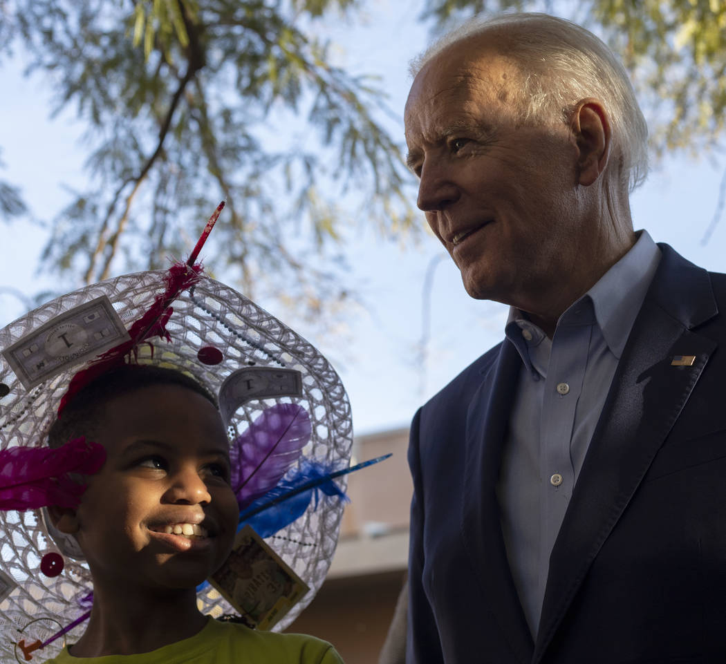 Former Vice President and presidential candidate Joe Biden makes a campaign stop at the Black H ...