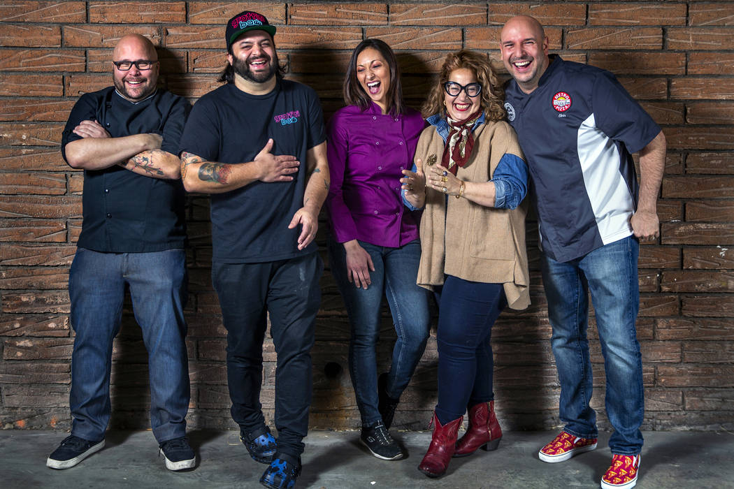 Chefs to watch group shot on Jan. 28, 2020, in Las Vegas. Lanny Chin of The Slanted Door, Marc ...