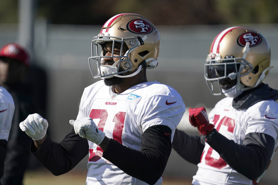 San Francisco 49ers running back Raheem Mostert (31) and San Francisco 49ers running back Tevin ...