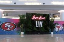 Signage at the entrance for the NFL Experience at the Miami Beach Convention Center in Miami, F ...