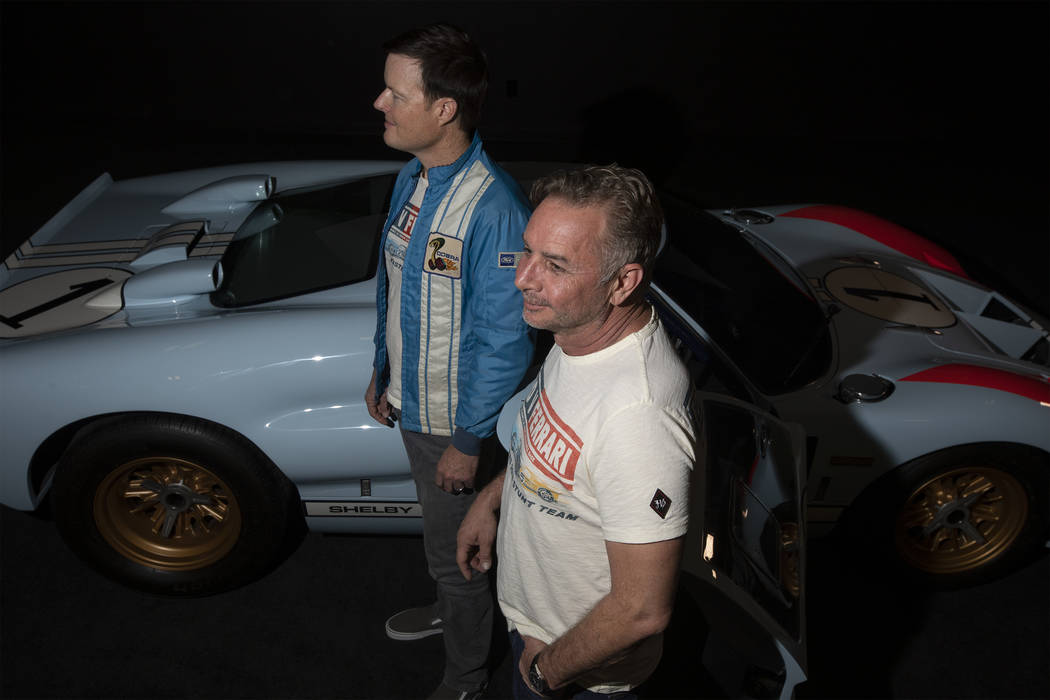 Tony Hunt, left, and Robert Nagle, right, pose for a portrait that mimics the movie poster for ...