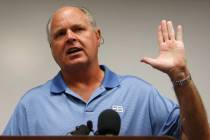 In this Jan. 1, 2010 file photo, conservative talk show host Rush Limbaugh speaks during a news ...