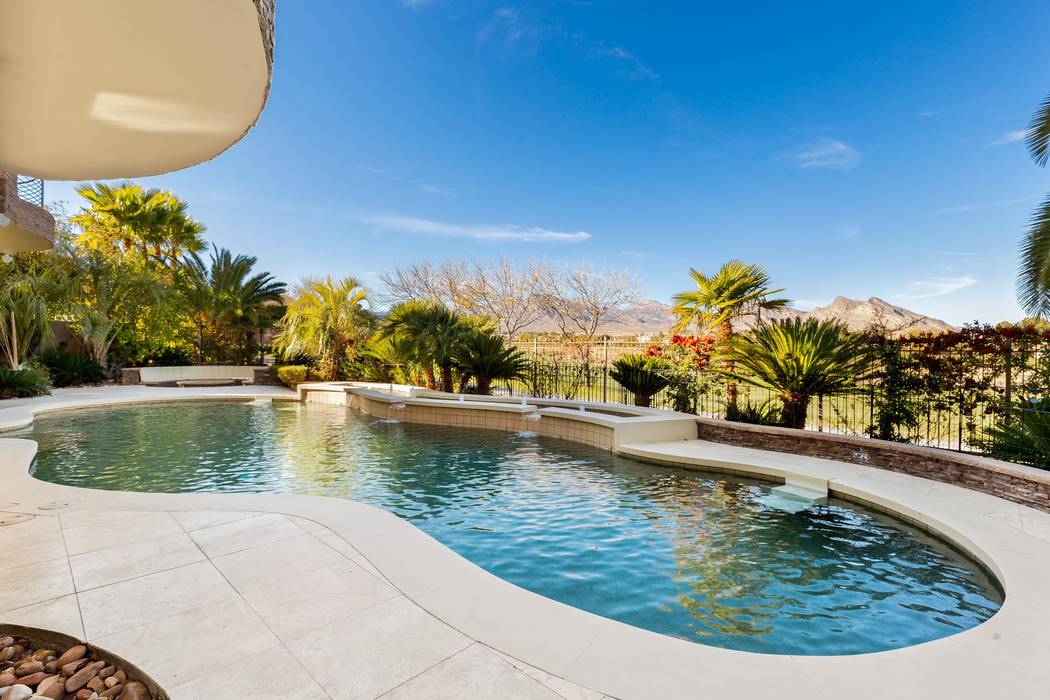The resort-like backyard has a salt-water pool. (Ivan Sher Group)