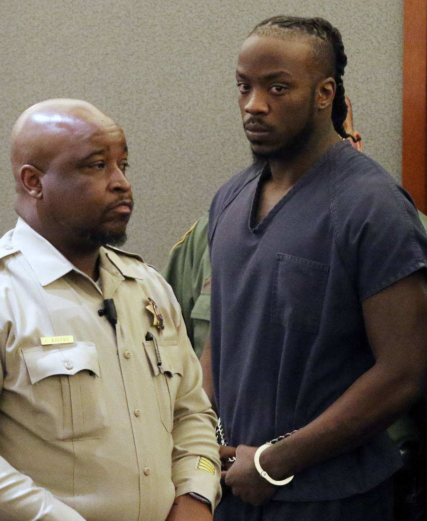 Durwin Allen, charged in the killings of Myron Manghum, 33, and Alyssa Velasco, 27, appears in ...