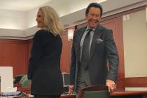 Wayne Newton and his wife, Kathleen, are shown at Clark County District Court prior to a hearin ...