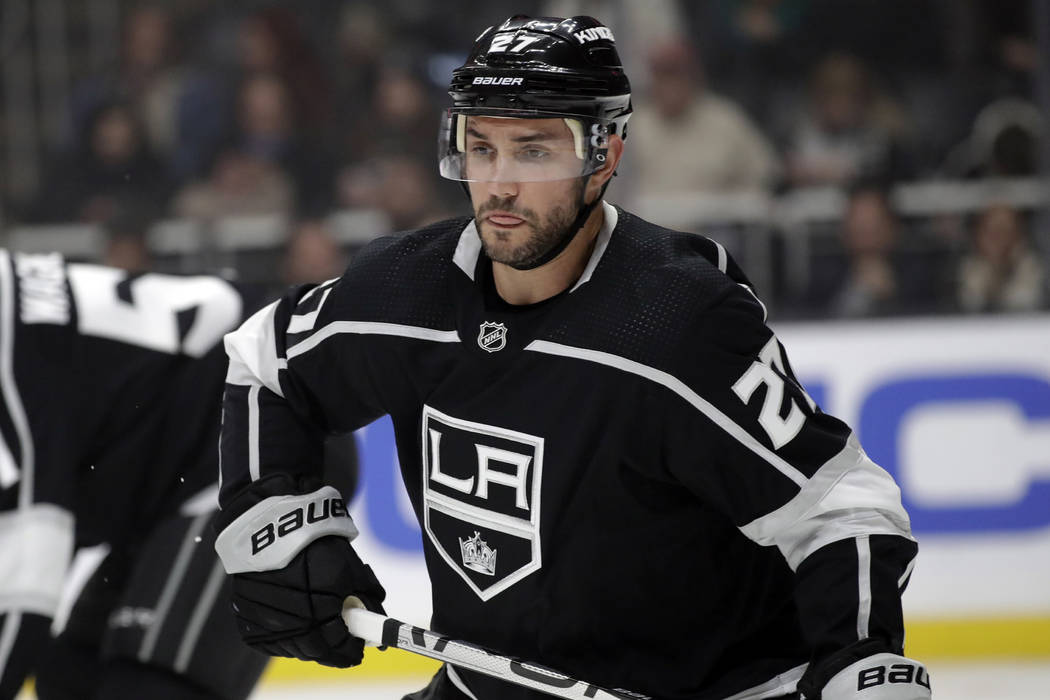 Los Angeles Kings' Alec Martinez during an NHL hockey game against the Columbus Blue Jackets Mo ...