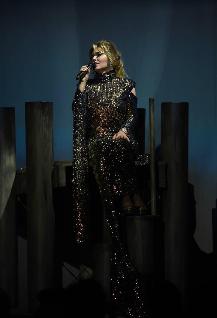 Shania Twain performs on opening night of her "Let's Go" residency at Zappos Theater at Planet ...