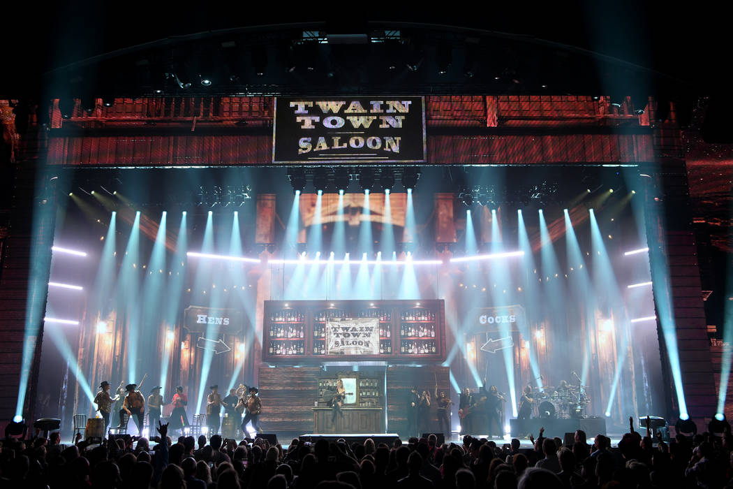 Shania Twain performs on opening night of her "Let's Go" residency at Zappos Theater at Planet ...