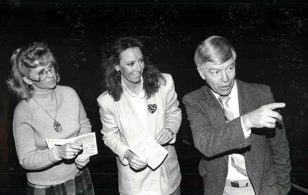 From left, Mary Straub, Rene Merlau and Fred Adams in this 1988 file photo. (Review-Journal fil ...