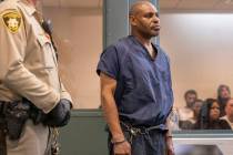 Murder suspect Gary Walker appears in court at the Regional Justice Center on Thursday, Feb. 6, ...