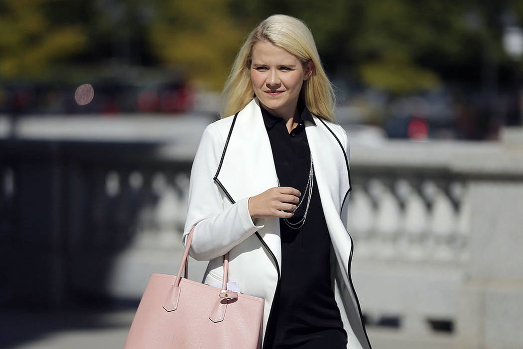 Elizabeth Smart arrives for a news conference in Salt Lake City in September 2018. (AP Photo/Ri ...