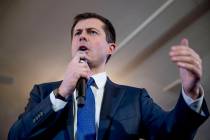 Democratic presidential candidate former South Bend, Ind., Mayor Pete Buttigieg speaks at a cam ...