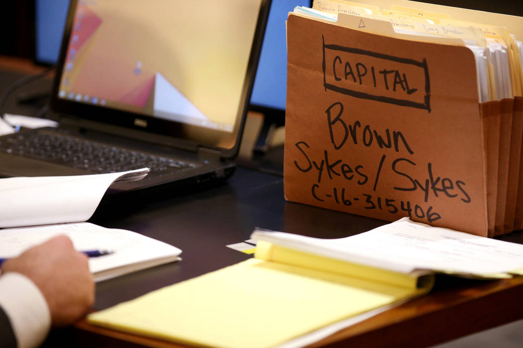 A case file on the prosecution desk during the penalty phase in the Ray Charles Brown capital t ...