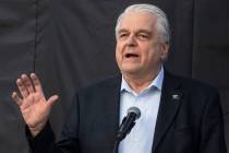 Gov. Steve Sisolak speaks during an event in Las Vegas on Wednesday, Jan. 22, 2020. (Benjamin H ...