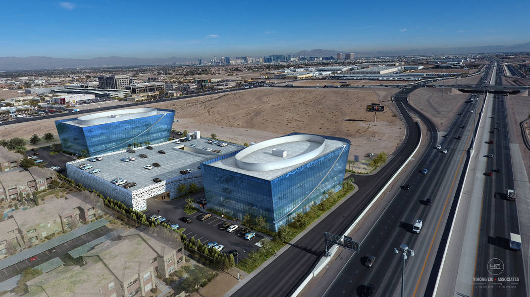 Sansone Companies plans to develop an office complex called Axiom, a rendering of which is seen ...