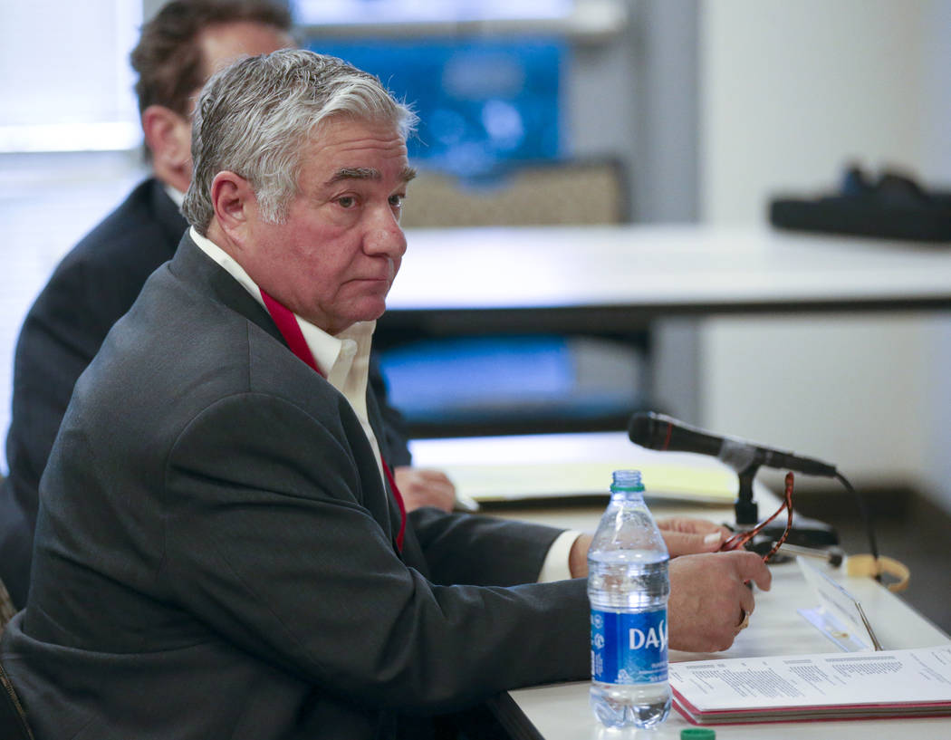 Former Henderson Constable Earl Mitchell appears at a State of Nevada Commission on Peace Offic ...