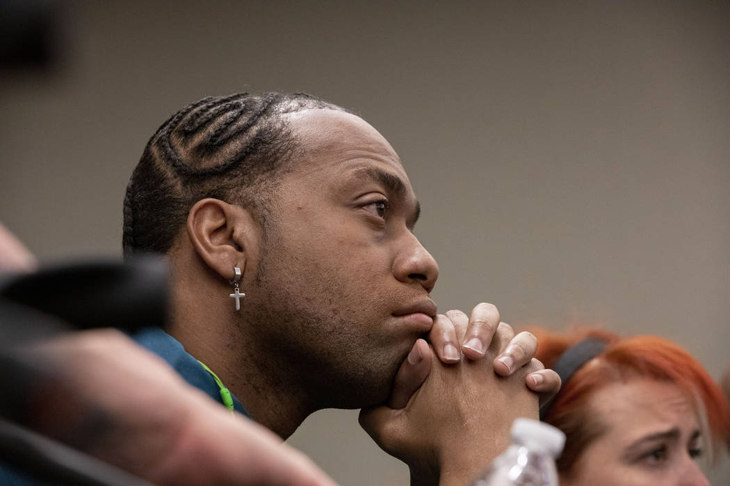 Displaced Alpine Motel Apartments tenant Timothy Henry listens to the judge during a hearing re ...