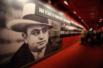 One of the displays featuring an image of Al Capone at The Mob Museum - National Museum of Orga ...