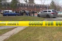 An image provided by WMAR-2 News shows emergency and law enforcement officials responding to th ...