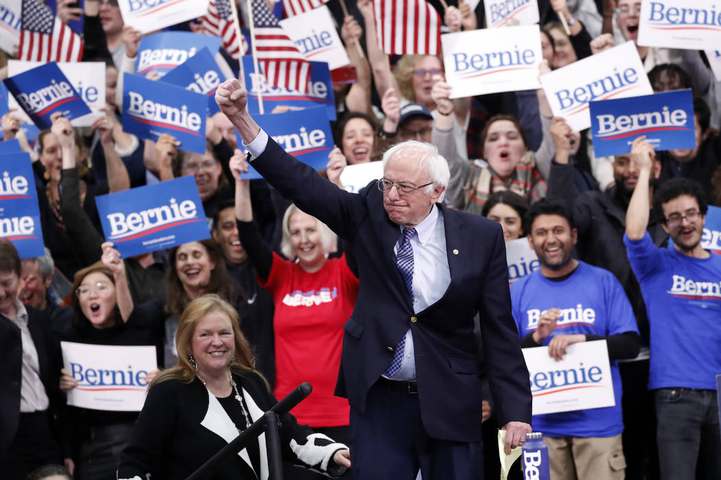 Democratic presidential candidate Sen. Bernie Sanders, I-Vt., with his wife Jane O'Meara Sander ...