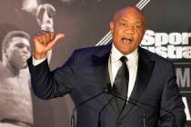 In this Oct. 1, 2015, file photo, former heavyweight boxing champion George Foreman tells a sto ...
