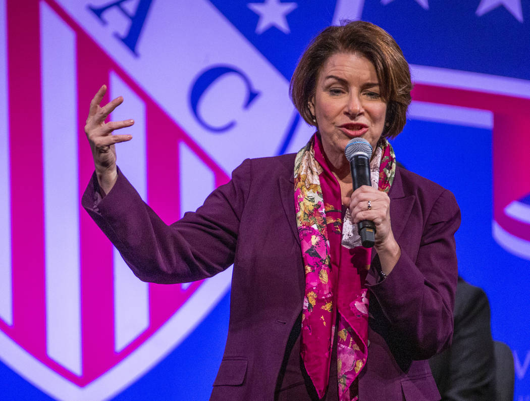 Sen. Amy Klobuchar, D-Minn., answers questions during the League of United Latin American Citiz ...