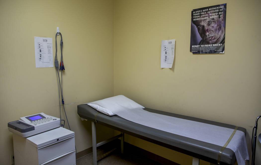 One of the exam rooms at the Adelson Clinic for Drug Abuse Treatment & Research, on Tuesday, Fe ...