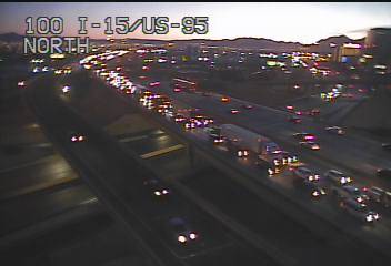 Traffic slows on Interstate 15 north of Sahara Avenue on Friday, Feb. 14, 2020. (FAST Cameras)