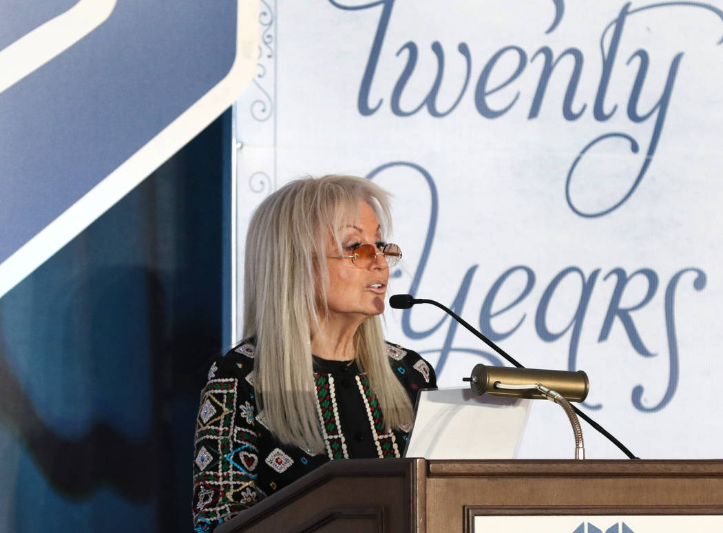 Dr. Miriam Adelson speaks during the 20th anniversary luncheon for the Adelson Clinic for Drug ...