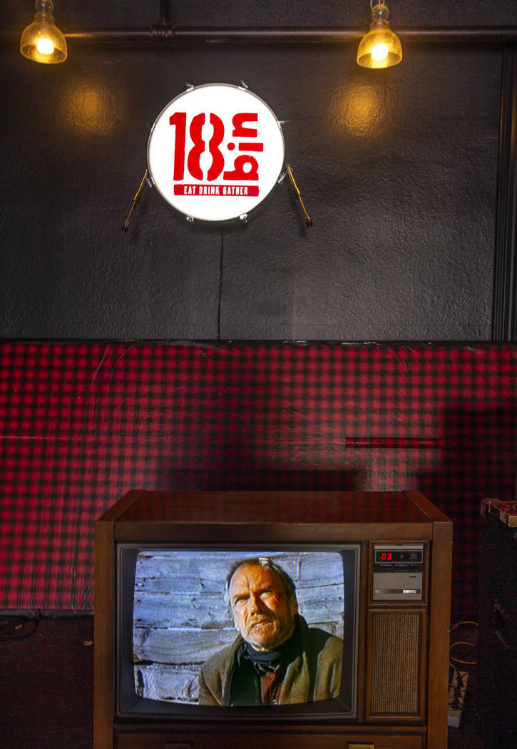 An old TV in the living room area of the 18bin restaurant and bar on Monday, Jan. 20, 2020, in ...