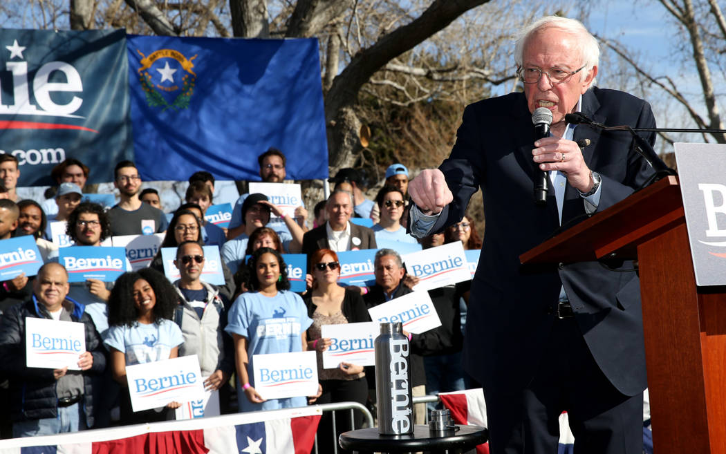 Vermont Sen. Bernie Sanders during a Get Out the Early Vote Rally at the UNLV Academic Mall in ...