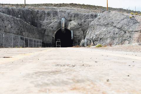 The north portal of the Yucca Mountain exploratory tunnel is seen Thursday, April 9, 2015. (Las ...