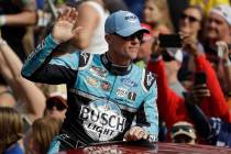 Kevin Harvick before the NASCAR Daytona 500 auto race Sunday, Feb. 16, 2020, at Daytona Interna ...