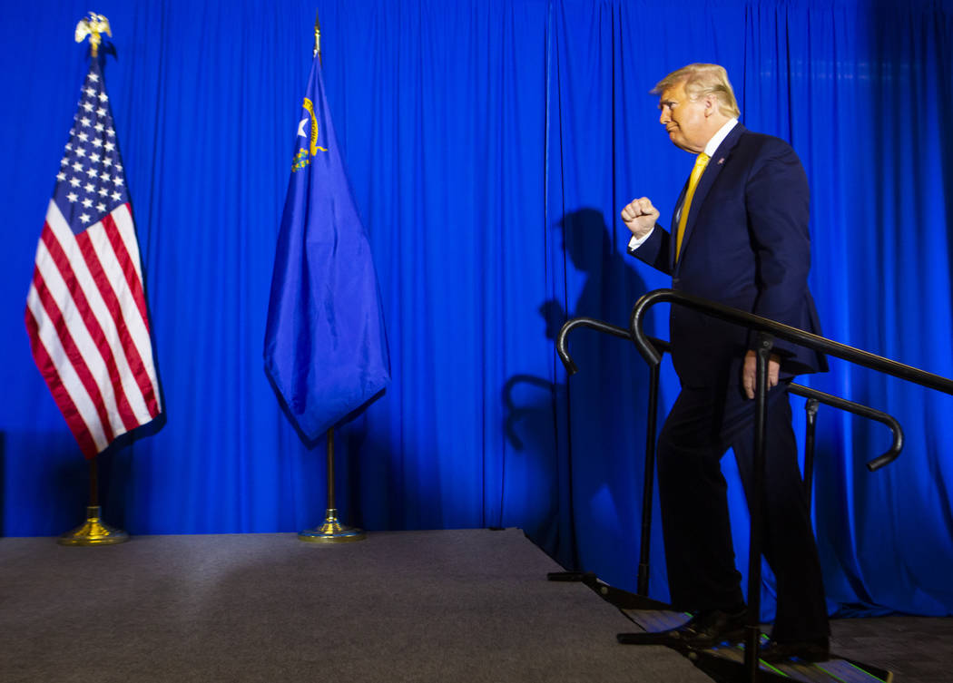 President Donald Trump arrives to speak at a graduation ceremony for participants of the Hope f ...