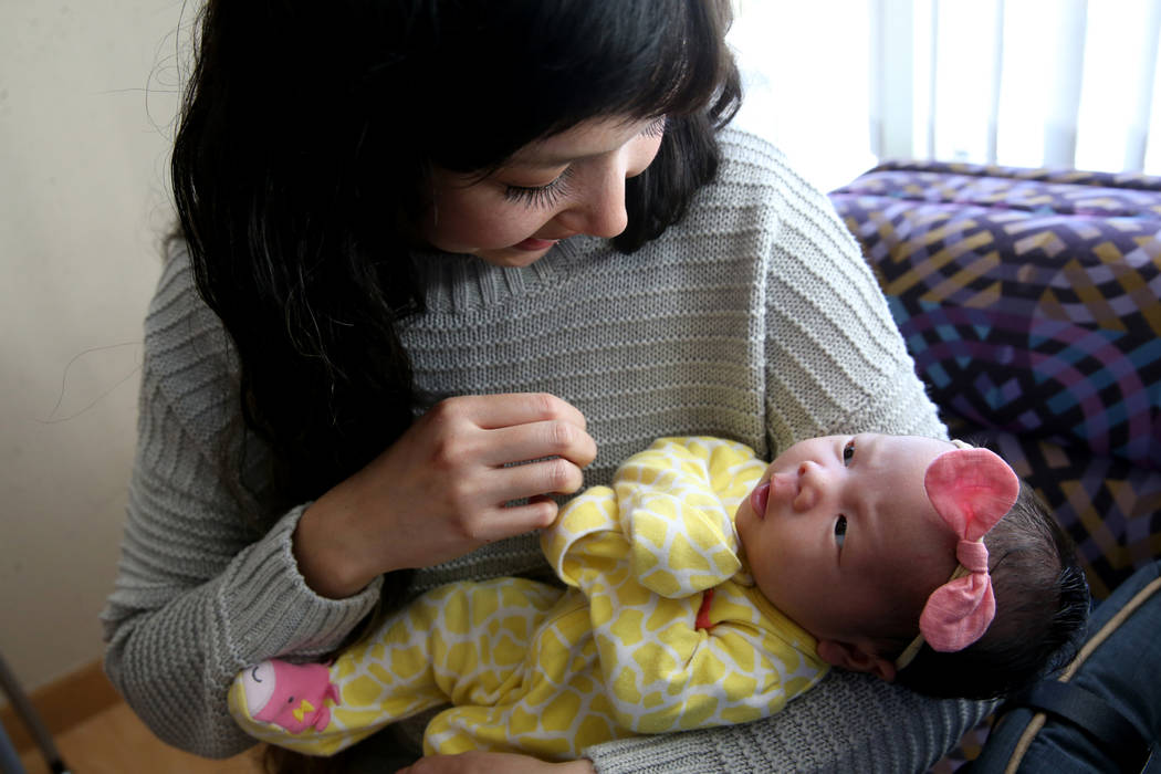 Tiffany Phuong, 31, and her daughter, Stella, at St. Rose Dominican Hospital, San Martin campus ...