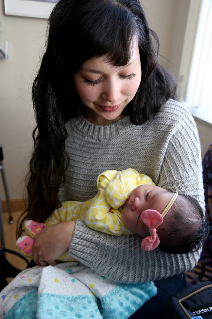 Tiffany Phuong, 31, and her daughter, Stella, at St. Rose Dominican Hospital, San Martin campus ...