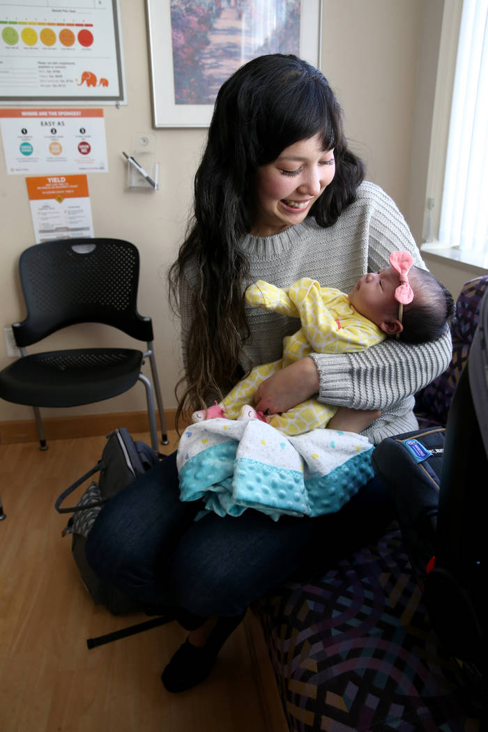 Tiffany Phuong, 31, and her daughter, Stella, at St. Rose Dominican Hospital, San Martin campus ...