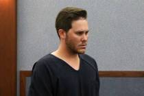 Aaron Kruse, 24, of Las Vegas enters the courtroom at the Regional Justice Center on Wednesday, ...