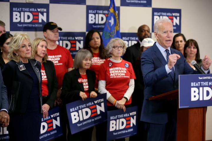 Former vice president and Democratic presidential candidate Joe Biden speaks at the Desert Bree ...