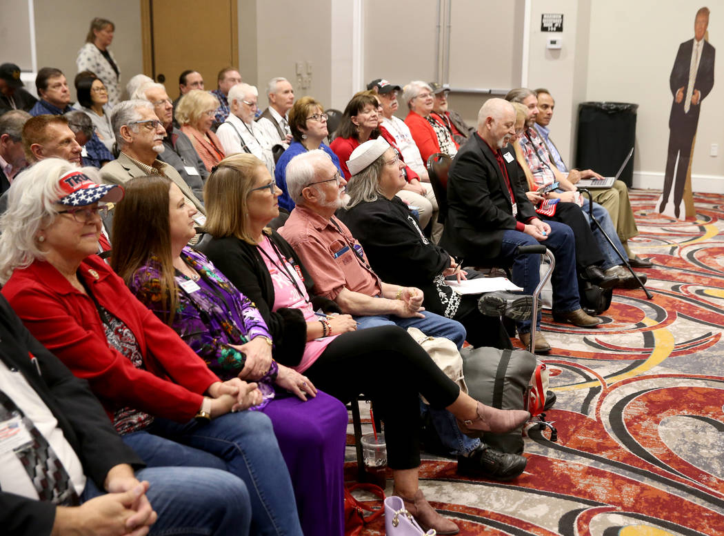 Nevada Republican Central Committee members, guests and candidates meet in Pahrump Saturday, Fe ...