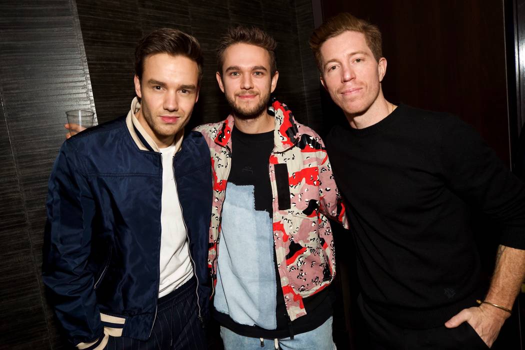 Zedd, Liam Payne and Shaun White are shown at Omnia Nightclub at Caesars Palace on Friday, Feb. ...