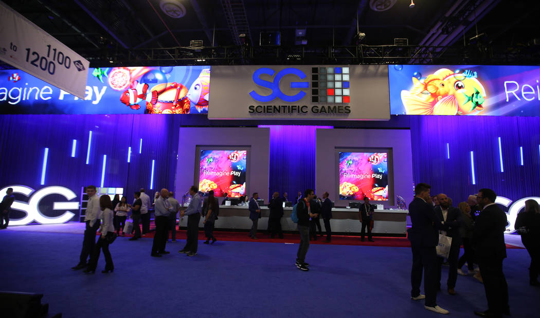 The Scientific Games Corp. booth at the 2019 Global Gaming Expo at the Sands Expo and Conventio ...