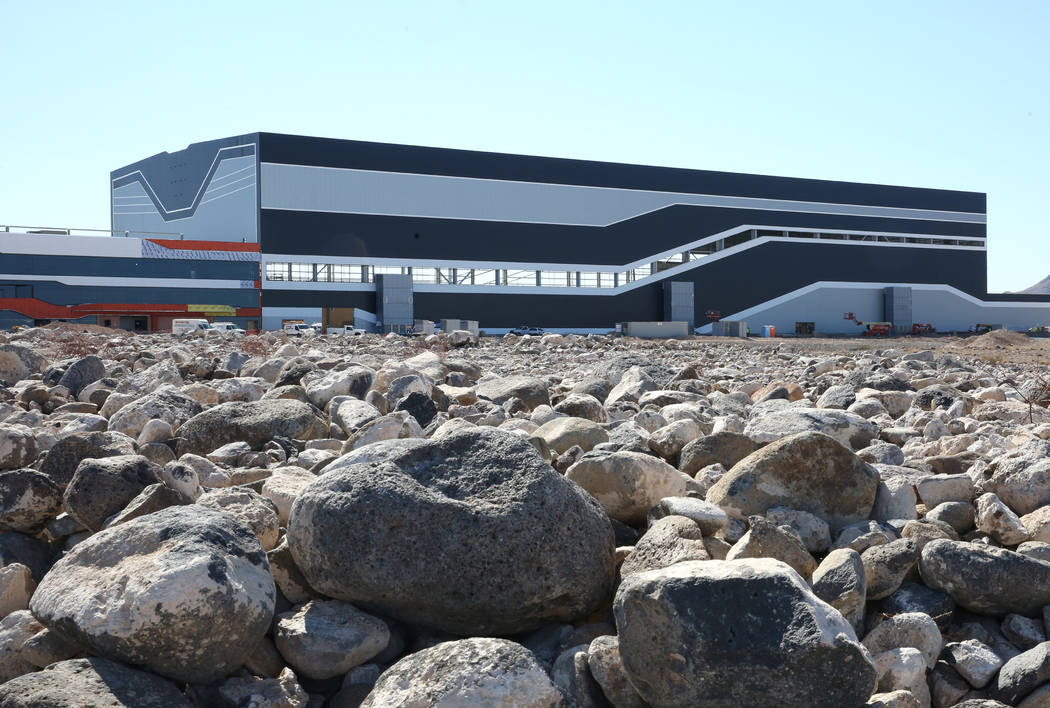 The Raiders' under-construction practice facility in Henderson photographed on Monday, Feb. 24, ...