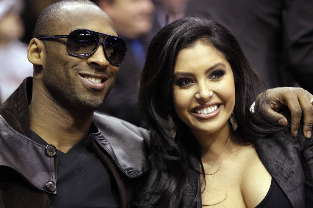 Los Angeles Lakers guard Kobe Bryant and his wife, Vanessa, attend the skills competition at th ...