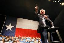 Democratic presidential candidate Sen. Bernie Sanders I-Vt. speaks during a rally in El Paso, T ...