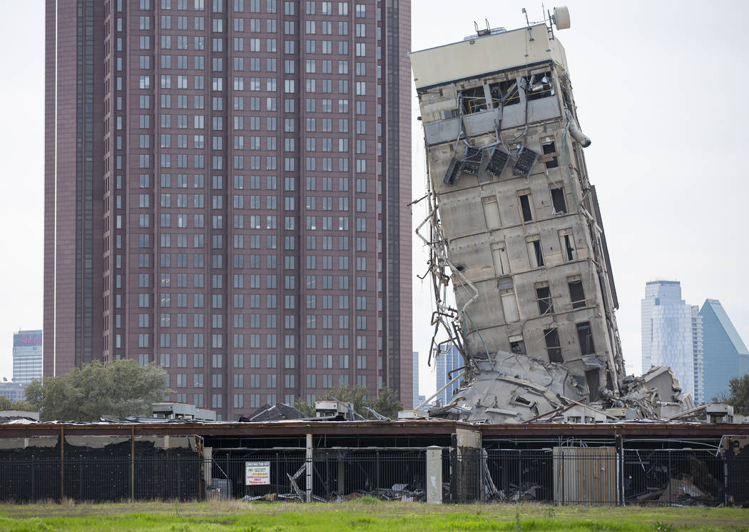 The former Affiliated Computer Services tower core shaft remains standing on Monday, Feb. 17, 2 ...