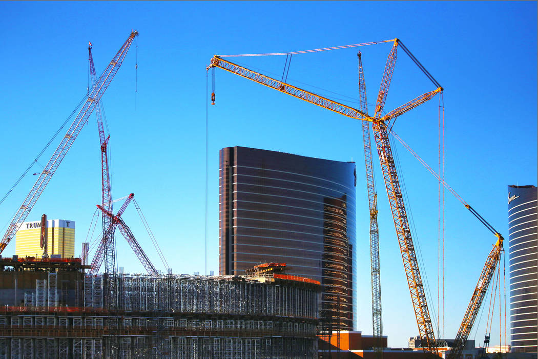 Construction continues on the MSG Sphere Las Vegas on Wednesday, Feb. 26, 2020, in Las Vegas. ( ...