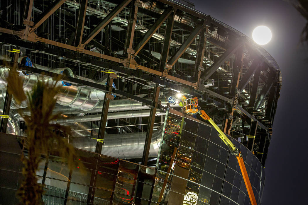 In this Feb. 8, 2020, file photo, workers continue welding on the structure of the Allegiant S ...