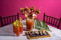 Over-the-top bloody mary, which serves four people. (Sidebar by Triple George Grill)